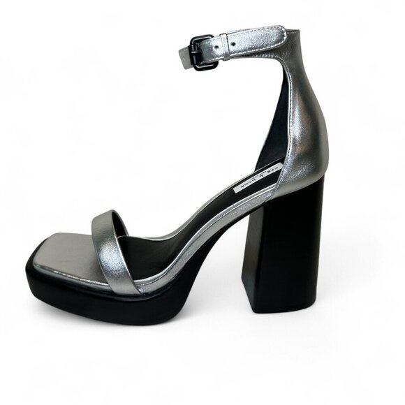 Rag & Bone Women's Silver Leather Matrix Platform Sandal, US 8, EU 38, NIB - Picture 11 of 14